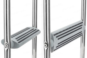 Összecsukható rozsdamentes acél létra felfújható csónakokhoz, platformmal - Image 5