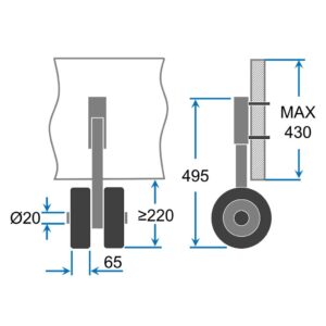 Dupla szállítókerekek EW200 fekete/piros - Image 6