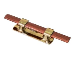 Sárgaréz kikötőbika fa betéttel 222 mm - Image 1