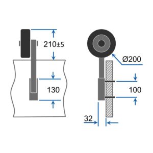 Szállító kerekek ET260 fekete/piros - Image 2