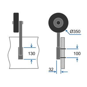 Szállító kerekek ET350 fekete/piros - Image 2