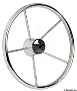 Rozsdamentes acél kormánylapát fekete műanyag fejjel