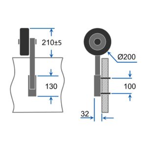 HD200 szállítókerekek fekete/zöld - Image 2