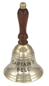 Réz asztali csengő CAPTAIN'S BELL felirattal - 21 cm