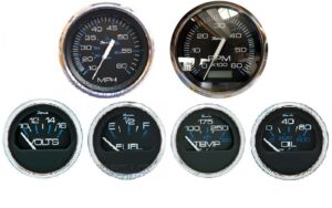 FARIA műszerfal - fekete számlap rozsdamentes acél keretben - Image 1