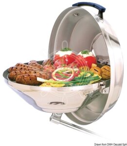 MAGMA faszenes grill korlátra szerelhető tartóval