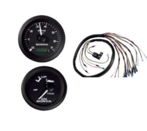 HONDA 2 darabos fekete műszerkészlet - fordulatszámmérő és trimmérő - Image 1