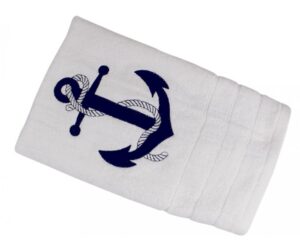 Tengerészeti törölköző horgonygal 30 x 50cm fehér - Image 3