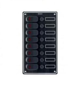8 kapcsolóval ellátott vezérlőpanel - 134 x 240 mm