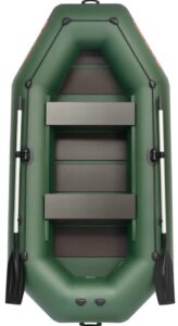 KOLIBRI K-300 CT felfújható csónak rácsos padlóval + motortartóval - zöld