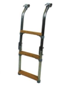 Összecsukható létra fa lépcsőkkel