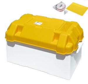 Akkumulátordoboz 395 x 180 x 200 mm - fehér/sárga - Image 1