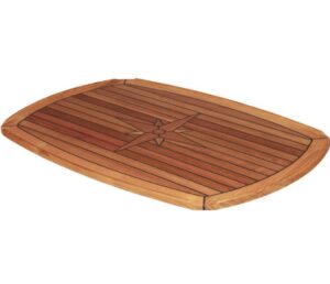 Tíkfa asztallap ívelt szélekkel és tengeri csillag motívummal - 61 x 94 cm - Image 1