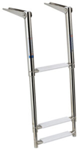 Rozsdamentes acél teleszkópos létra 30 cm - 3 lépcsőfok