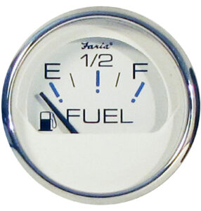 FARIA üzemanyagszint-jelző - fehér számlap rozsdamentes acél keretben