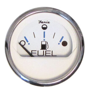 FARIA üzemanyagszint-jelző metrikus - fehér számlap rozsdamentes acél keretben