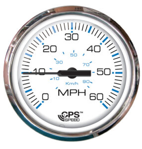 FARIA GPS sebességmérő 60 MPH - fehér számlap rozsdamentes acél keretben