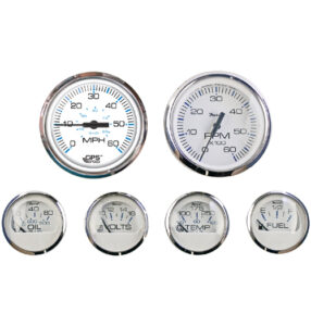 FARIA GPS készülékkészlet - fehér számlap rozsdamentes acél keretben