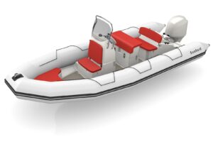 Bombard Sunrider 650 Strongan felfújható csónak világos szürke / tűzszínű - Image 4