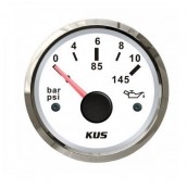 KUS fehér számlap rozsdamentes acél keretben