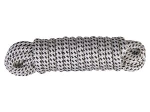 TALAMEX Kikötőkötél hurokkal fekete-fehér – 10 mm x 5 m - Image 1