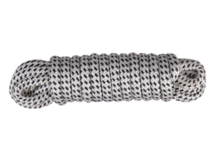 TALAMEX Kikötőkötél hurokkal fekete-fehér – 12 mm x 10 m - Image 1