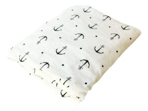 SEA-CLUB Pamut lepedő horgony motívummal - 90 x 200 cm - Image 3