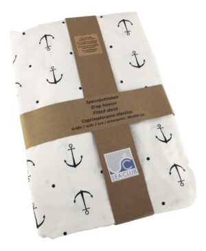 SEA-CLUB Pamut lepedő horgony motívummal - 90 x 200 cm - Image 4