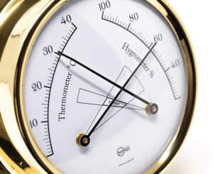 BARIGO TEMPO Termo/higrométer Ø 110 x 32 mm - polírozott sárgaréz - Image 4