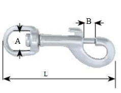 AQUINOX rozsdamentes acél karabiner