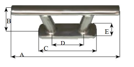 50 mm-es rozsdamentes acél kötőelem - szemléltető méretek