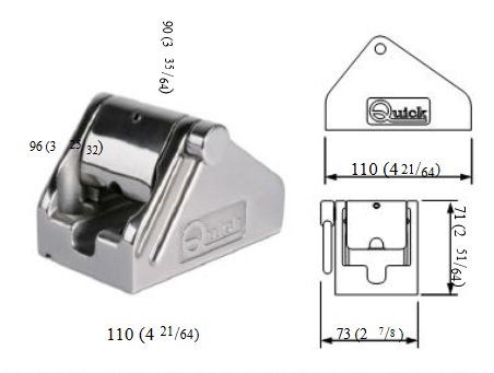 QUICK láncütköző rozsdamentes acélból 8 mm-es lánchoz